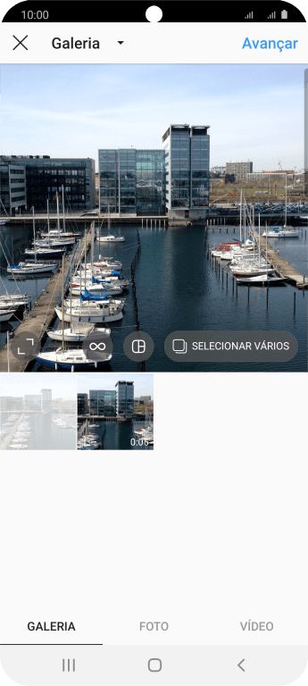 Pressione GALERIA, e navegue até a pasta desejada. Pressione GALERIA, e navegue até a pasta desejada.