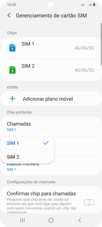 Pressione o chip desejado. Pressione o chip desejado.