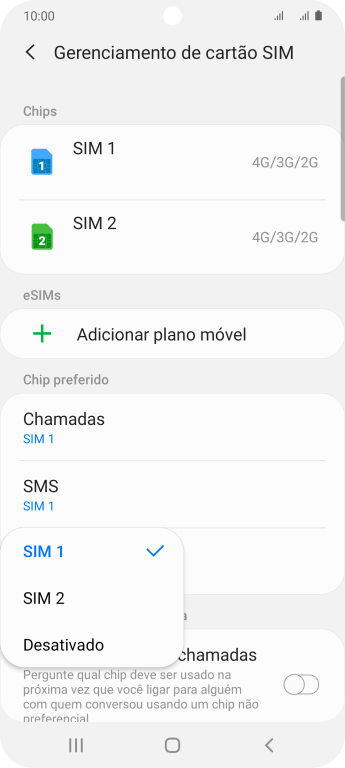 Pressione a configuração desejada. Pressione a configuração desejada.