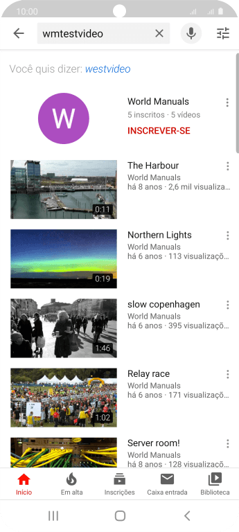 Pressione o vídeo desejado. Pressione o vídeo desejado.