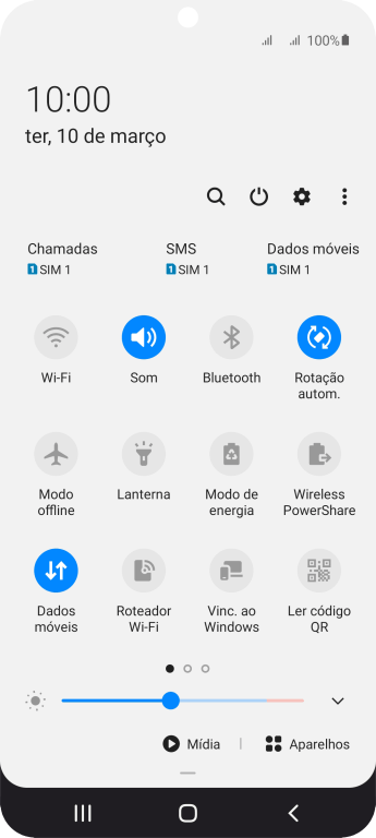 Pressione o ícone de configurações. Pressione o ícone de configurações.