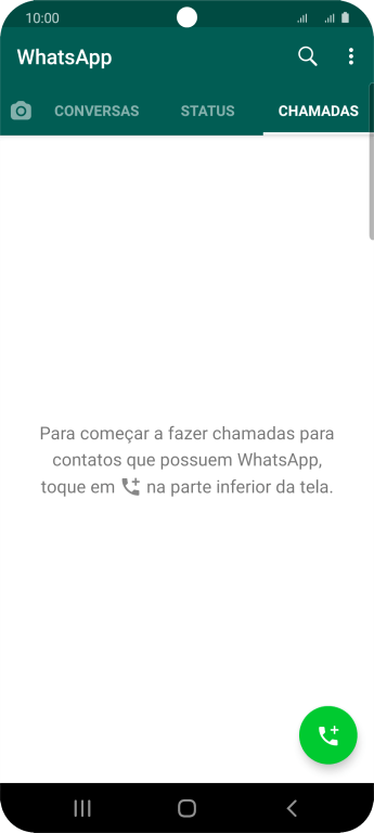 Pressione o ícone de nova chamada. Pressione o ícone de nova chamada.
