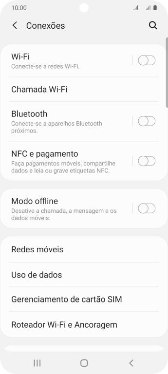Pressione Redes móveis. Pressione Redes móveis.