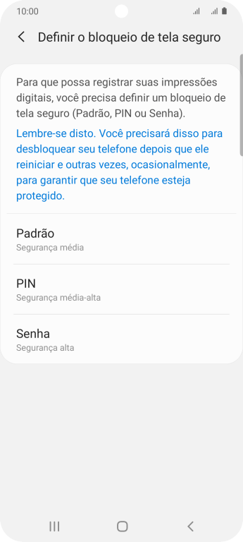 Pressione o código de bloqueio desejado, e siga as instruções da tela para criar um código extra. Pressione o código de bloqueio desejado, e siga as instruções da tela para criar um código extra.