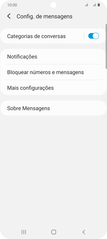 Pressione Mais configurações. Pressione Mais configurações.