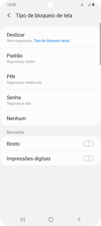 Pressione Impressões digitais. Pressione Impressões digitais.