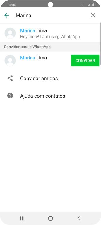 Pressione o contato desejado. Pressione o contato desejado.