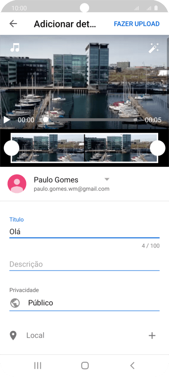 Digite o texto, e pressione FAZER UPLOAD. Digite o texto, e pressione FAZER UPLOAD.