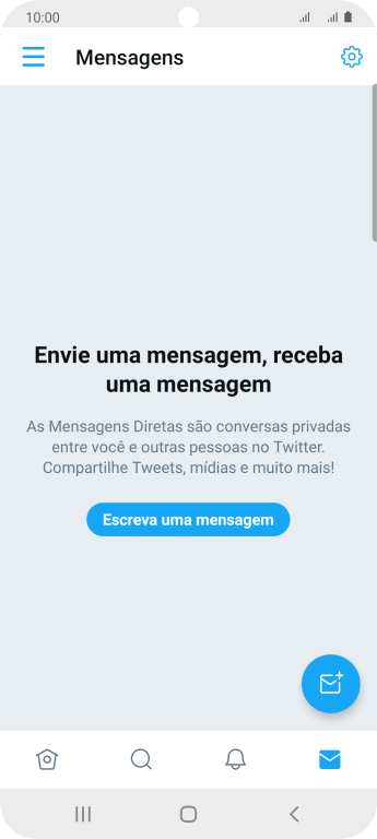 Pressione o ícone de nova mensagem. Pressione o ícone de nova mensagem.