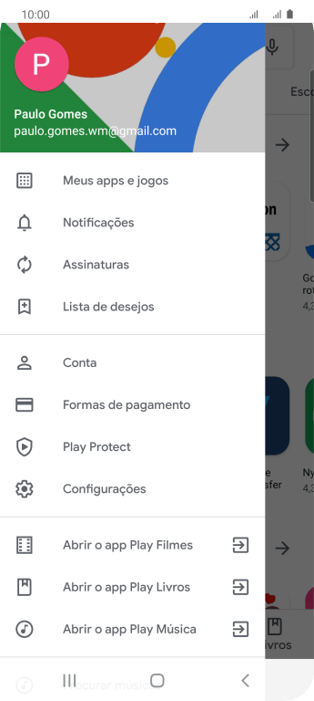 Pressione Configurações. Pressione Configurações.