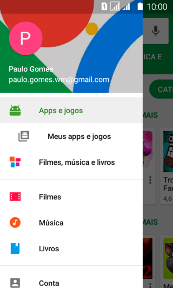 Pressione Meus apps e jogos. Pressione Meus apps e jogos.