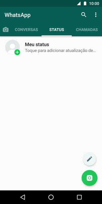 Pressione o ícone de atualização de status. Pressione o ícone de atualização de status.