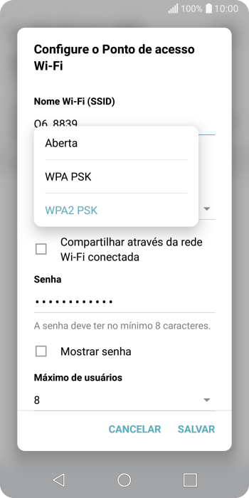 Pressione WPA2 PSK para proteger seu Roteador Wi-Fi com uma senha. Pressione WPA2 PSK para proteger seu Roteador Wi-Fi com uma senha.