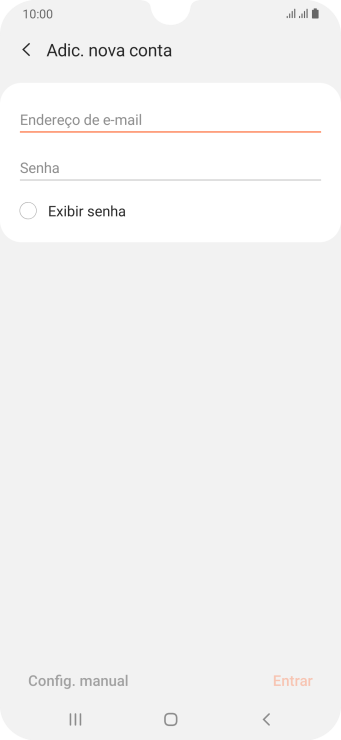 Pressione Endereço de e-mail, e digite o endereço de e-mail. Pressione Endereço de e-mail, e digite o endereço de e-mail.