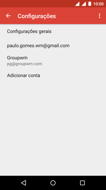 Pressione Adicionar conta. Pressione Adicionar conta.