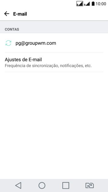 Pressione Ajustes de E-mail. Pressione Ajustes de E-mail.