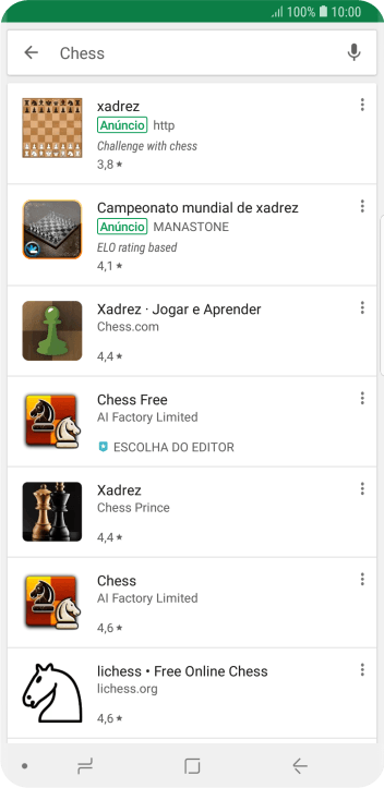Pressione o app desejado. Pressione o app desejado.