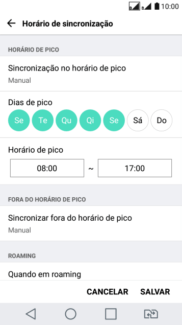 Pressione Sincronização no horário de pico. Pressione Sincronização no horário de pico.