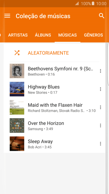 Pressione o arquivo de música desejado. Pressione o arquivo de música desejado.