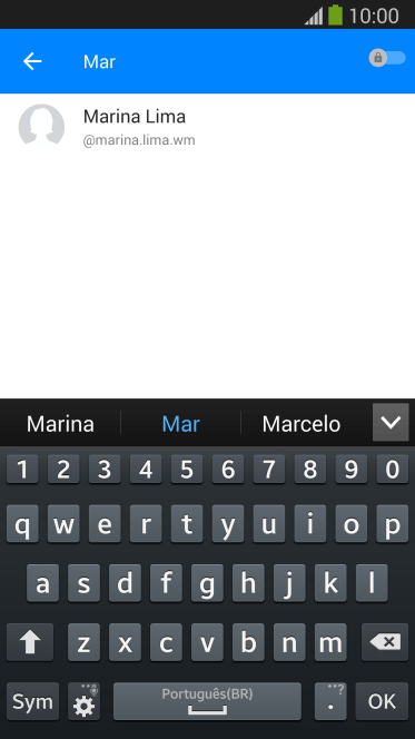 Pressione o contato desejado. Pressione o contato desejado.