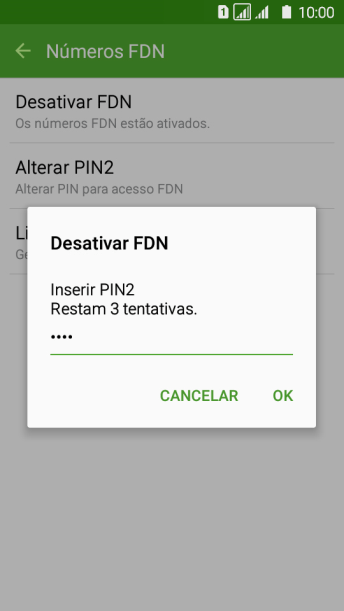 Digite o código PIN2, e pressione OK. Digite o código PIN2, e pressione OK.