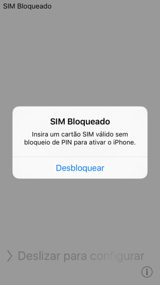 Se seu chip estiver bloqueado, você deve pressionar Desbloquear . Se seu chip estiver bloqueado, você deve pressionar Desbloquear .