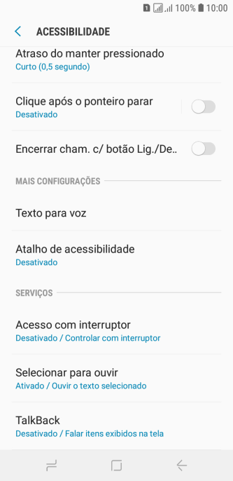Pressione Texto para voz, e siga as indicações da tela para configurar a velocidade e o tom de voz. Pressione Texto para voz, e siga as indicações da tela para configurar a velocidade e o tom de voz.