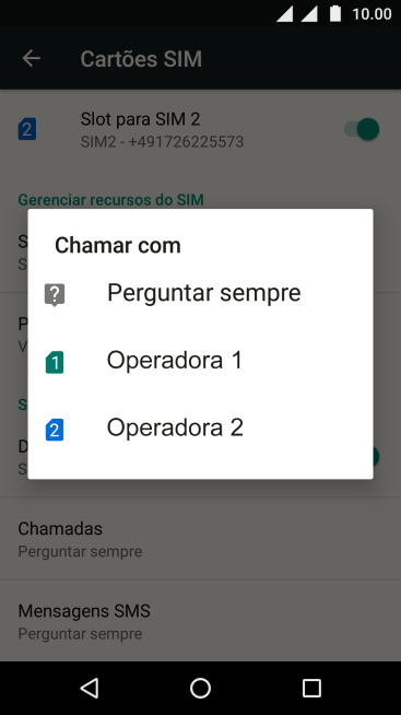 Pressione a configuração desejada. Pressione a configuração desejada.