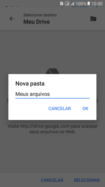 Digite o nome da pasta desejada, e pressione OK. Digite o nome da pasta desejada, e pressione OK.