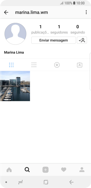 Pressione o ícone de busca. Pressione o ícone de busca.