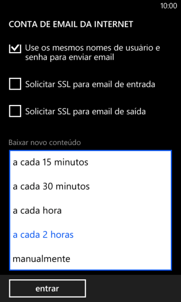 Pressione a configuração desejada. Pressione a configuração desejada.