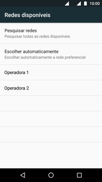 Se você quiser selecionar a rede manualmente, deve pressionara rede desejada. Se você quiser selecionar a rede manualmente, deve pressionara rede desejada.