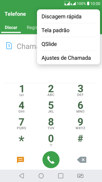 Pressione Ajustes de Chamada. Pressione Ajustes de Chamada.