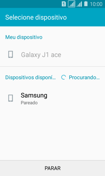 Pressione o dispositivo Bluetooth desejado, e aguarde um instante enquanto o arquivo é transferido. Pressione o dispositivo Bluetooth desejado, e aguarde um instante enquanto o arquivo é transferido.