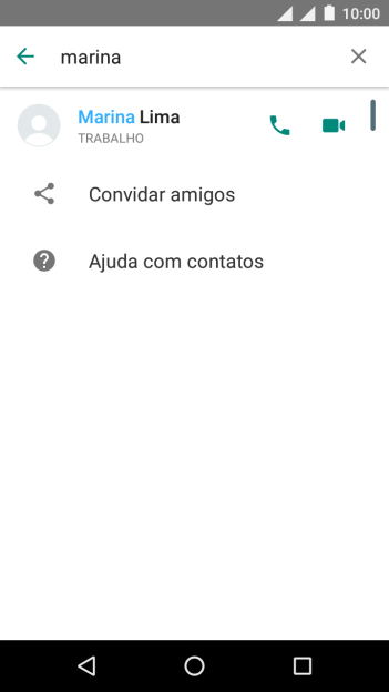 Pressione o ícone de chamada de voz para realizar uma chamada de voz para o contato. Pressione o ícone de chamada de voz para realizar uma chamada de voz para o contato.
