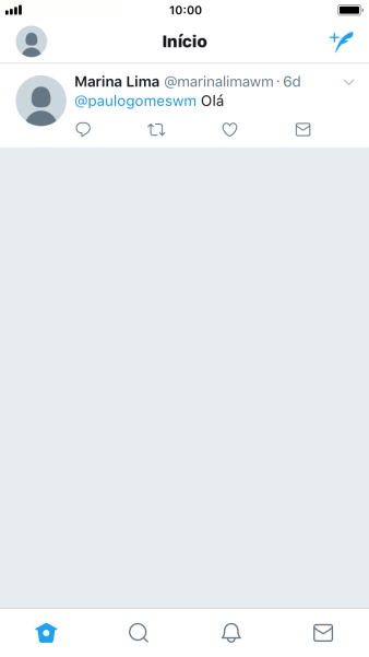 Pressione o ícone de novo tweet. Pressione o ícone de novo tweet.