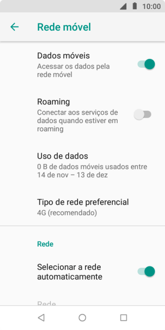 Pressione Tipo de rede preferencial. Pressione Tipo de rede preferencial.