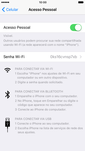 Pressione Senha Wi-Fi, e digite a senha desejada. Pressione Senha Wi-Fi, e digite a senha desejada.