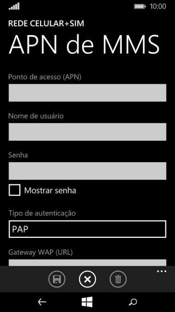 Pressione Tipo de autenticação. Pressione Tipo de autenticação.