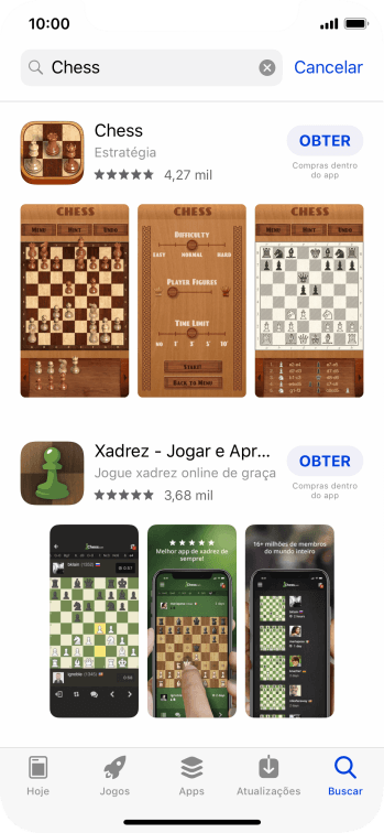 Pressione o app desejado. Pressione o app desejado.