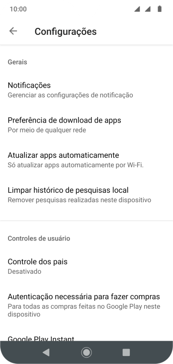 Pressione Atualizar apps automaticamente. Pressione Atualizar apps automaticamente.