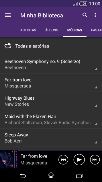 Pressione o arquivo de música desejado. Pressione o arquivo de música desejado.