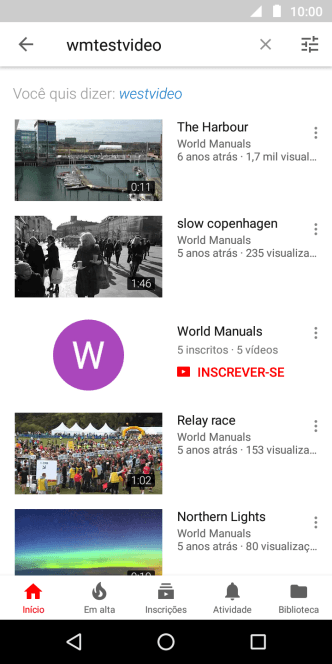 Pressione o vídeo desejado. Pressione o vídeo desejado.
