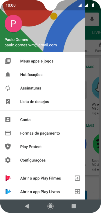 Pressione Configurações. Pressione Configurações.
