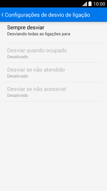 Pressione o tipo de encaminhamento desejado. Pressione o tipo de encaminhamento desejado.