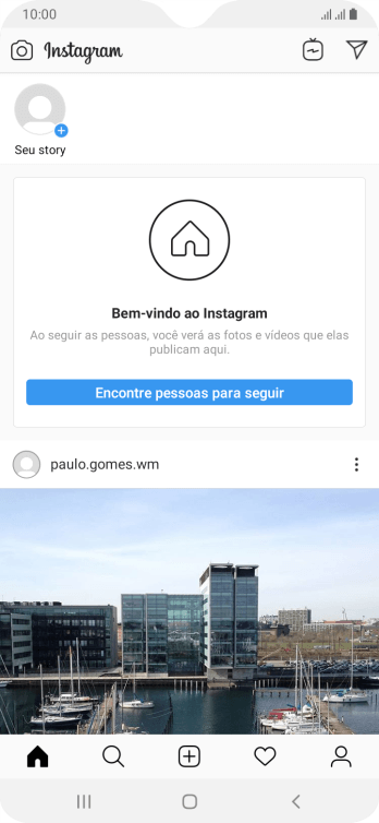 Pressione o ícone de busca. Pressione o ícone de busca.