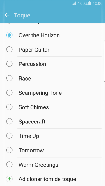 Pressione Adicionar tom de toque. Pressione Adicionar tom de toque.