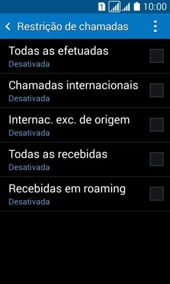 Pressione o tipo de bloqueio desejado. Pressione o tipo de bloqueio desejado.