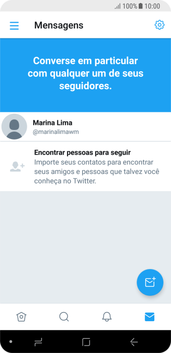 Pressione o ícone de nova mensagem. Pressione o ícone de nova mensagem.