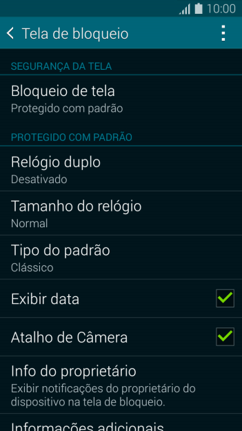 Pressione Bloqueio de tela, e digite o código de bloqueio atual. Pressione Bloqueio de tela, e digite o código de bloqueio atual.